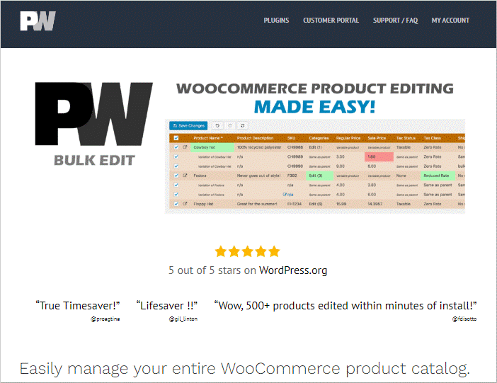 PW Bulk Edit woocommerce plugin