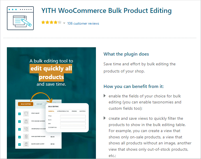 YITH WooCommerce Bulk Edit Plugin
